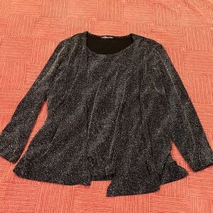 Plus size stretchy & sparkly Black  Women's Blouse / sweater